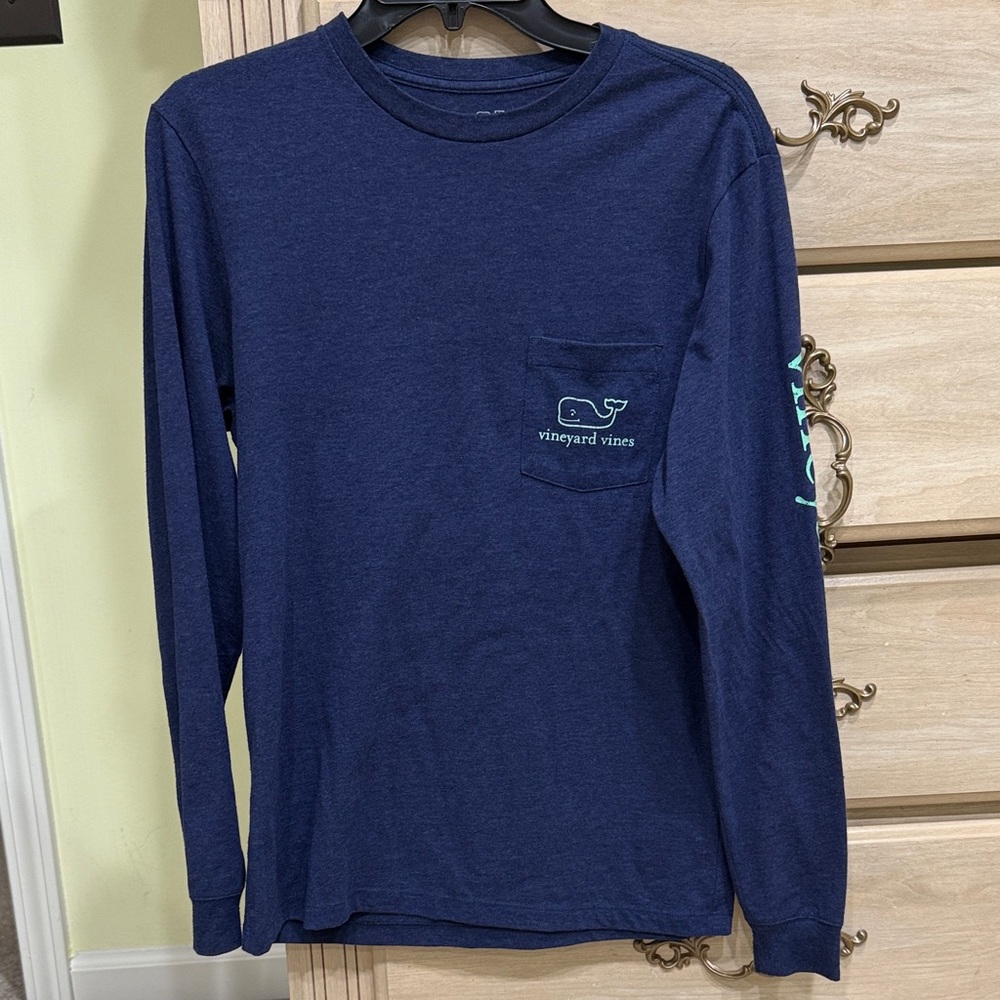 Vineyard Vines Men's Deep Blue Long Sleeve Tee